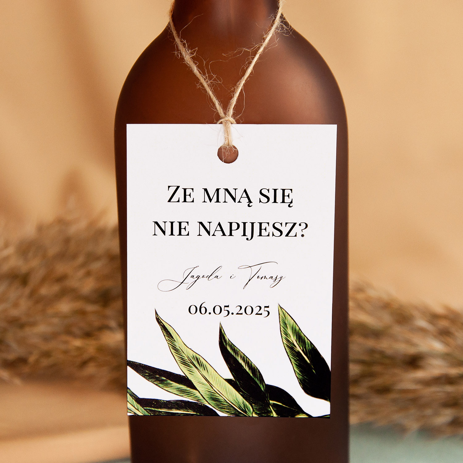 Zawieszki Na Alkohol Z Motywem Li Ci Z Jutowym Sznurkiem Big Leaves