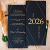Elegancie czarne zaproszenia na bal maturalny studniówkę - Class