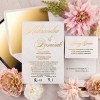 Eleganckie zaproszenia ślubne na papierze marmurkowym ze złotym wykończeniem - Magnificent Gold
