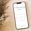 Elektroniczne Save the date (powiadomienie o uroczystości) z minimalistycznym tekstem - Whiteness