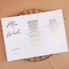 Minimalistyczne rozkładane menu weselne ze złotym wykończeniem - Pocket, Case