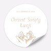Naklejki okrągłe lub prostokątne na Chrzest Święty z motywem dłoni i stóp dziecka - Baby Steps