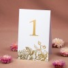 Numery stołów weselnych z motywem pozłacanych kwiatów - Unique