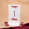 Numery stołów weselnych z motywem suszonych kwiatów w białej ramce - Sunset, Dry Leaves
