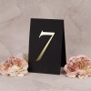 Numery stołów weselnych ze złotym wykończeniem - Slim Black Gold
