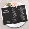 Otwierane menu na stoły weselne ze srebrnym wykończeniem - Slim Black Silver - PRÓBKA