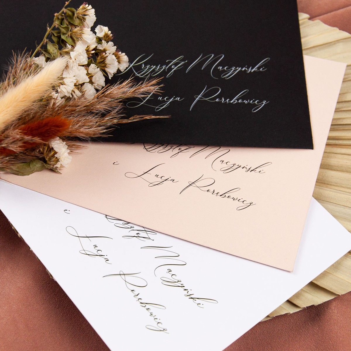 Klasyczne zaproszenia ślubne na złotym papierze - Gold Envelope