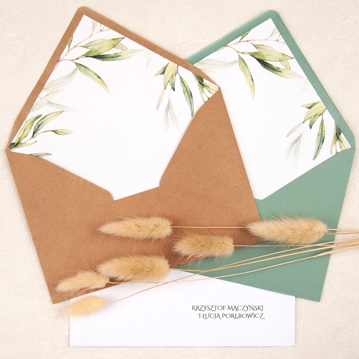 Zaproszenia na Komunię Świętą z motywem gałązki oliwnej do uzupełnienia - Green Peace Communion