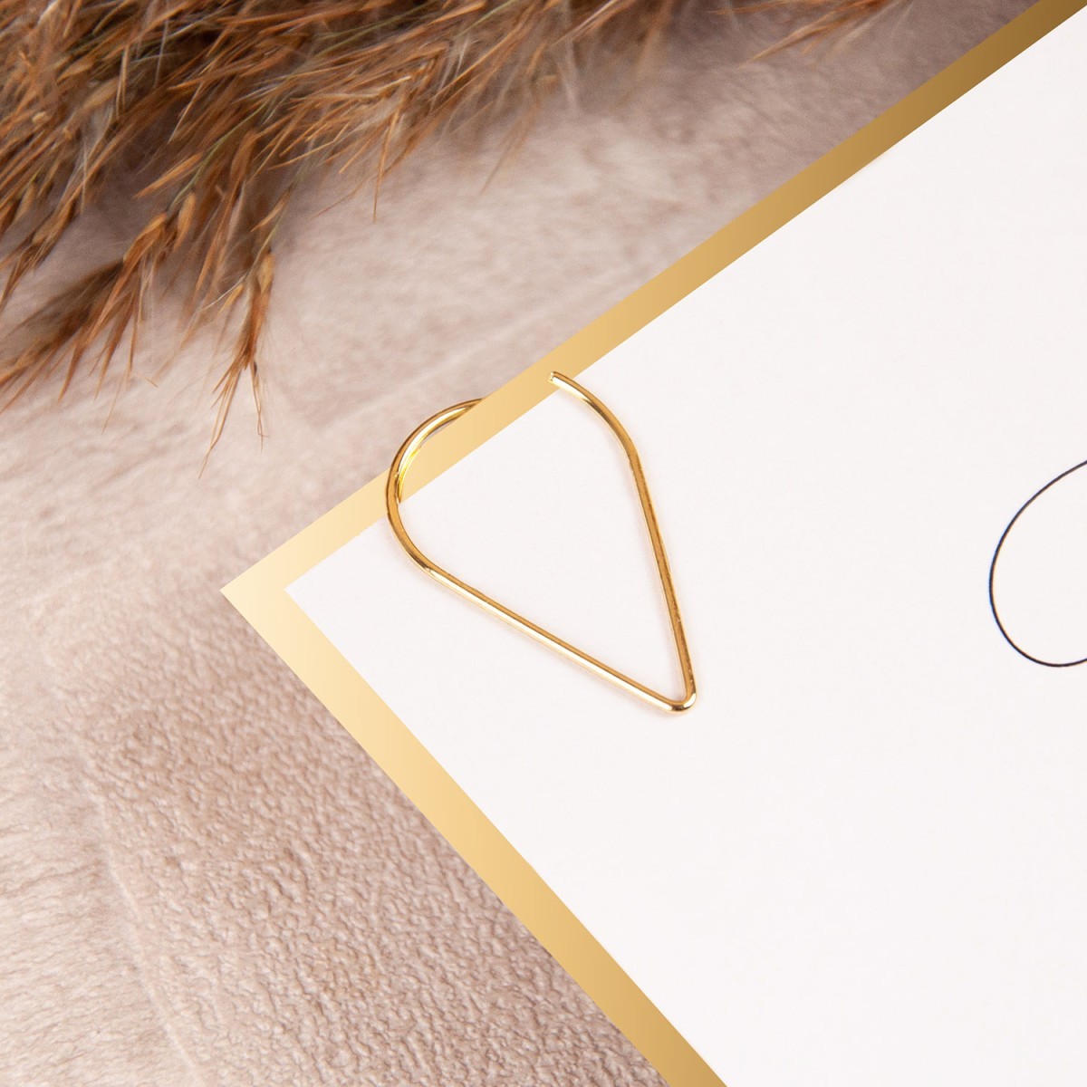 Zaproszenia na Komunię Świętą ze złotym spinaczem i lustrzaną ramką do uzupełnienia - Destiny Communion