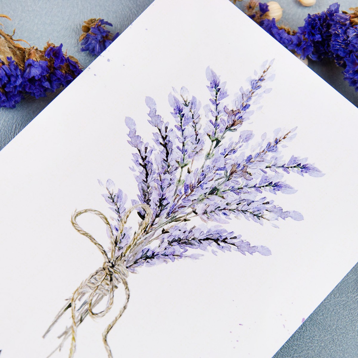 Zaproszenia ślubne fioletowe z bukietem lawendy - Lavender Flower - PRÓBKA