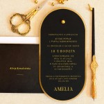 Eleganckie zaproszenia na 18 urodziny - Noir Elegance Black 18