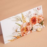 Dwustronne winietki ślubne z motywem beżowych kwiatów - Beige Roses - PRÓBKA