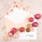 Dwustronne zaproszenia na Chrzest Święty z motywem różowych kwiatów - Aurora