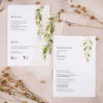 Dwustronne zaproszenia ślubne z kalką i motywem gałązek oliwnych - Pure Olive