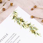 Dwustronne zaproszenia ślubne z kalką i motywem gałązek oliwnych - Pure Olive - PRÓBKA