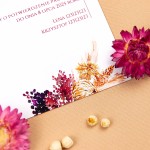 Dwustronne zaproszenia ślubne z listkami i suszonymi kwiatami - Dry Leaves