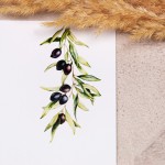 Dwustronne zaproszenia ślubne z motywem gałązki oliwnej - Olive Tree - PRÓBKA