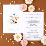Dwustronne zaproszenia ślubne z motywem polnych kwiatów - Field Flowers