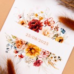 Dwustronne zaproszenia ślubne z motywem pomarańczowych kwiatów - Summer Flowers
