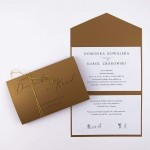 Klasyczne zaproszenia ślubne Gold Envelope