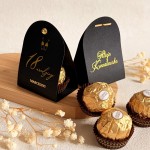 Podziękowania dla gości na 18 urodziny – czekoladka ferrero w personalizowanym czarnym etui z winietką