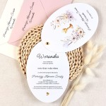 Zaproszenia na Pierwsza Komunie Świętą na fakturowanym papierze z grafiką kielicha- Blooming Grace