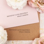 Minimalistyczne zaproszenia ślubne z motywem kwiatowego herbu - Simple Royal