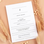 Minimalistyczne zaproszenia ślubne ze szkicowanym makiem do własnoręcznego uzupełnienia - Simple Poppy - LAST MINUTE