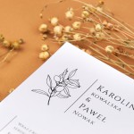 Minimalistyczne zaproszenia Ślubne ze szkicowanymi liścmi - Simple Leaf - PRÓBKA