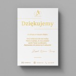 Eleganckie podziękowania za zakupy dla klientów na białym papierze ze złoceniem - POD4