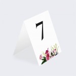 Numery stołów weselnych Rose Flowers z motywem botanicznym - wolnostojące - PRÓBKA