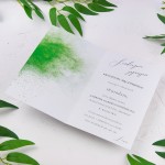 Oryginalne zaproszenia na 18 urodziny z zielonym pyłkiem - Green Speck