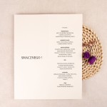 Otwierane menu na stoły weselne - Finger Print II