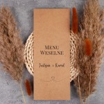 Otwierane menu na stoły weselne na ekologicznym papierze - Rural Eco