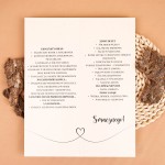 Otwierane menu na stoły weselne na jasnym ekologicznym papierze - Rural White