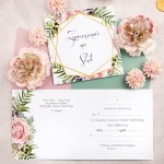 Otwierane zaproszenia ślubne z motywem kolorowych kwiatów do własnoręcznego uzupełnienia - Giselle - LAST MINUTE