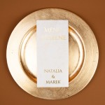 Pozłacane menu rozkładane na papierze z delikatnym złotym marmurkiem - Allysa