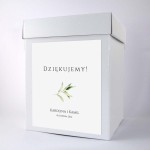 Pudełko na koperty weselne boho z gałązką oliwną - Pure Olive