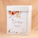 Pudełko na koperty z motywem beżowych i różowych kwiatów - Beige Roses
