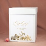 Pudełko na koperty z pozłacanym motywem kwiatowym - Unique