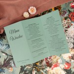 Rozkładane menu weselne - Pistachio Envelope
