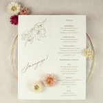 Rozkładane menu weselne - Lily Ecru