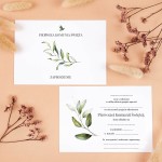 Delikatne zaproszenia na Komunię Świętą z motywem gałązki oliwnej do uzupełnienia - Olive Brunch Communion