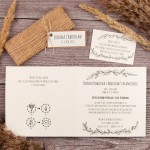 Rustykalne zaproszenia ślubne na ekologicznym papierze - Natural Brilliant White
