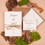 Rustykalne zaproszenia ślubne na ekologicznym papierze - Rural White