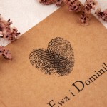 Rustykalne zaproszenia ślubne na papierze ekologicznym - Finger Print