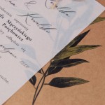 Rustykalne zaproszenia ślubne z kalką i oliwną gałązką - Big Leaves - PRÓBKA