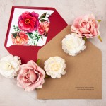Rustykalne zaproszenia ślubne z motywem kwiatowym - Sweet Rose - PRÓBKA