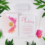 Zaproszenia na 18 urodziny z różową grafiką - Candy Brush