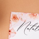Zaproszenia na ślub z geometryczną ramką i pastelowymi kwiatami - Aurora - PRÓBKA